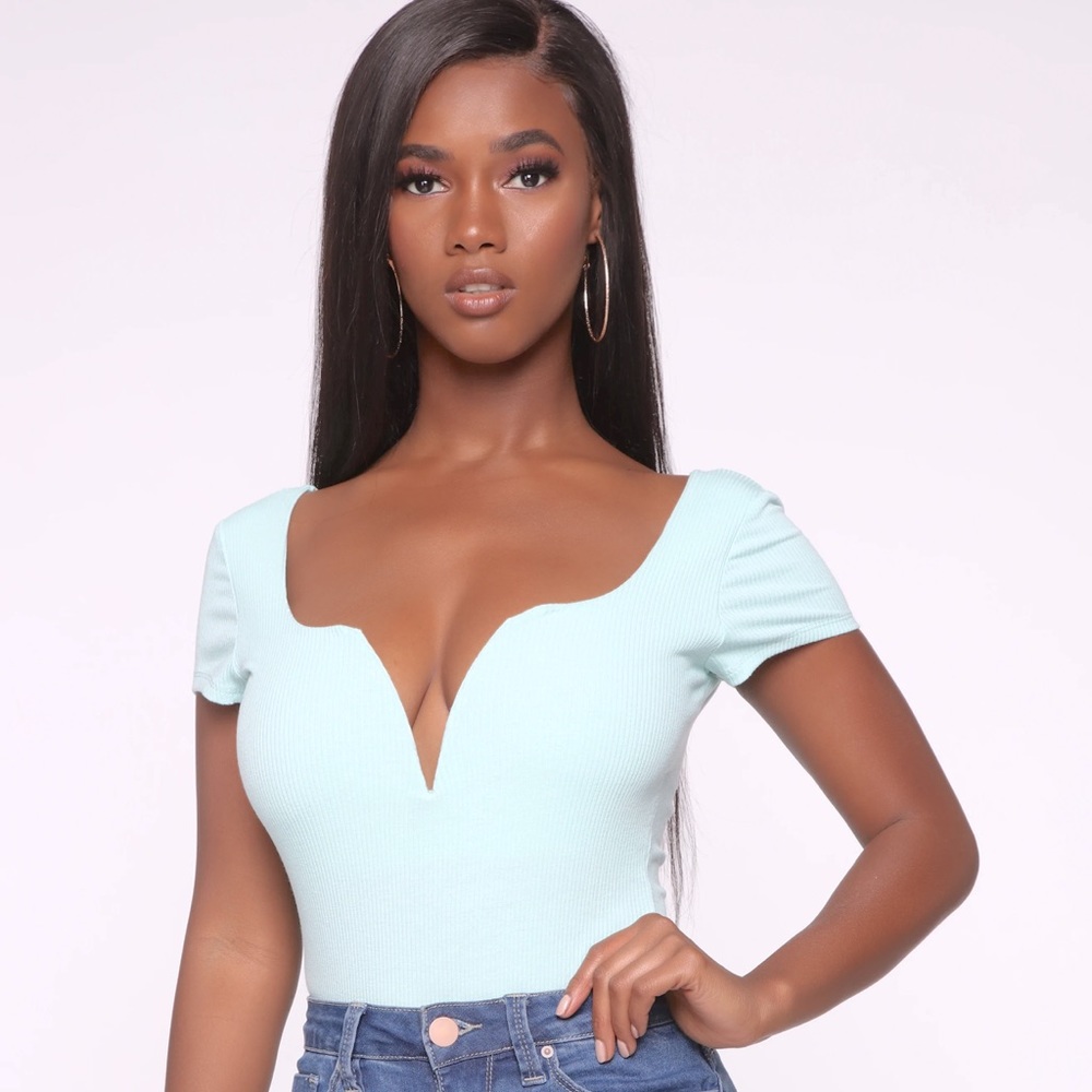 Mint Ribbes Bodysuit